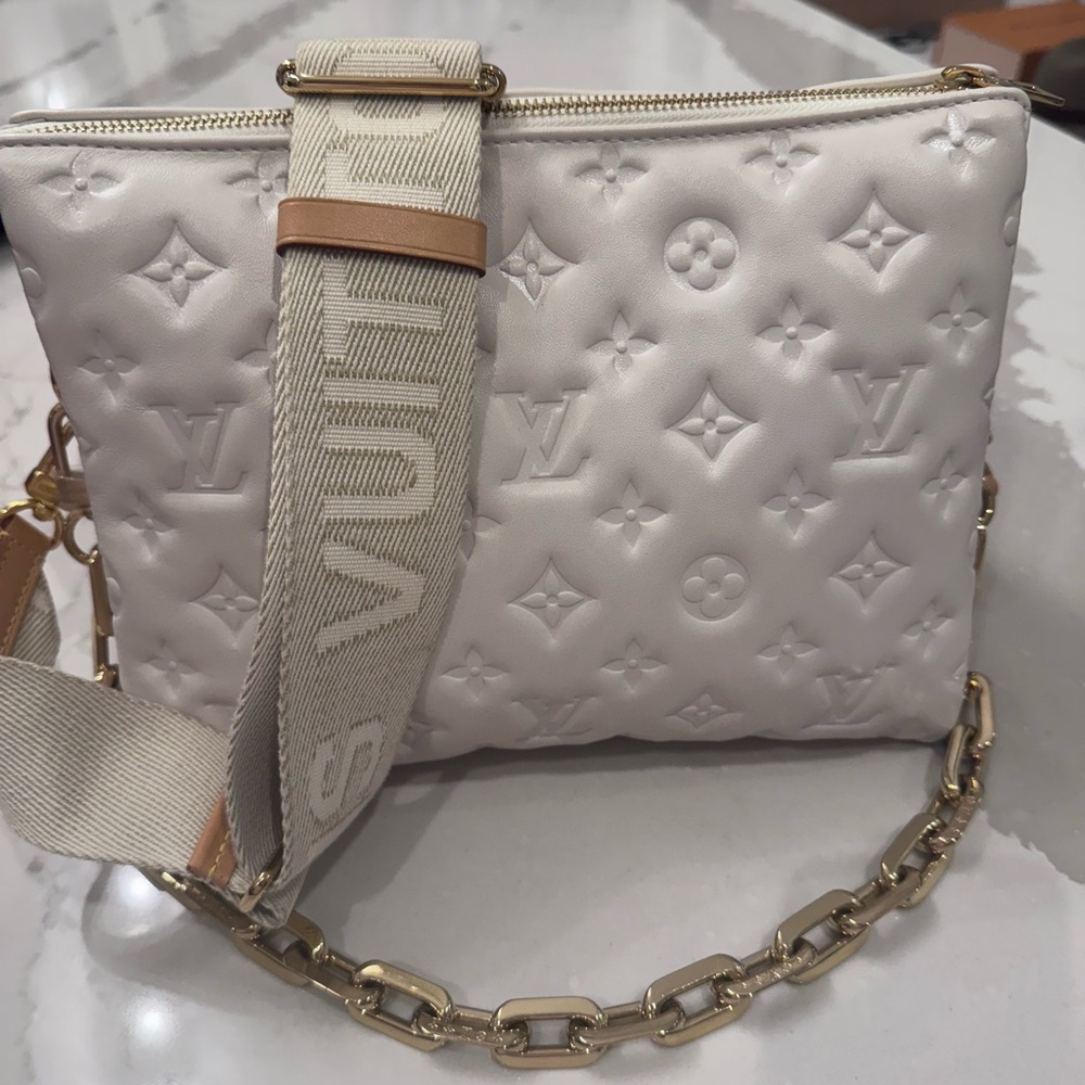 Louis Vuitton Cream Crossbody Bag . Comes with receipt, bag and box